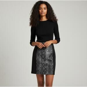 Michael Kors Color Block Snake Skirt